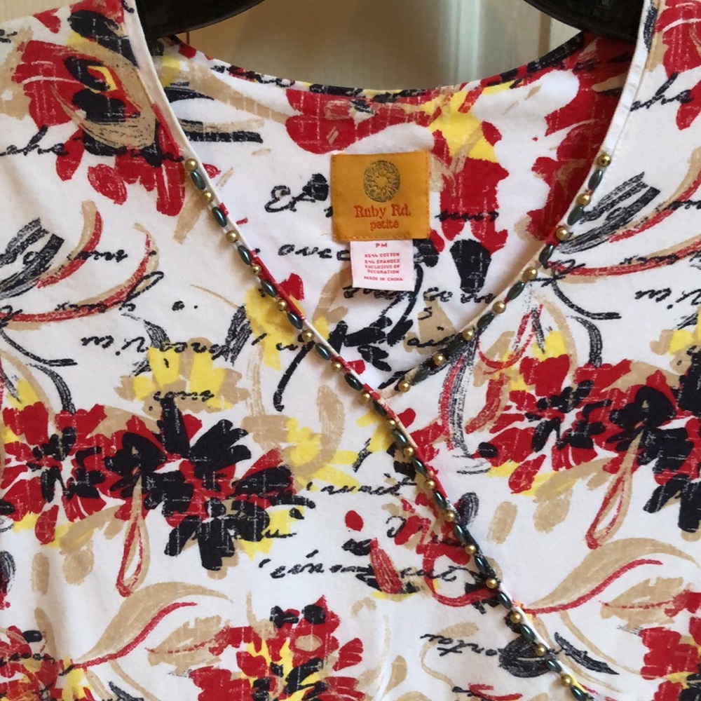 Ruby Rd. Cropped Cotton Top - Picture 3 of 5